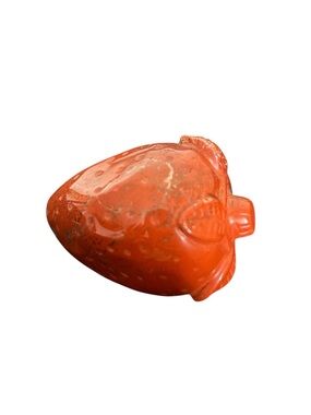 Red Jasper Strawberry Carving Natural Polished Stone